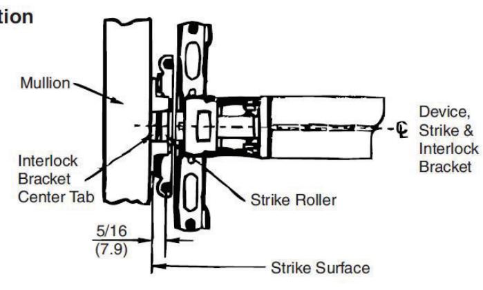 ASSA ABLOY ACCENTRA KRM200(F) and Corbin Russwin CR972(B)KM and CR910BKM Mullions Installation Instructions_MEMN11 diagram on