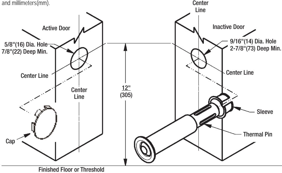 Corbin Russwin 5000 Series Accessories Thermal Pin Packet for Exit Devices Installation Instructions image on page 1