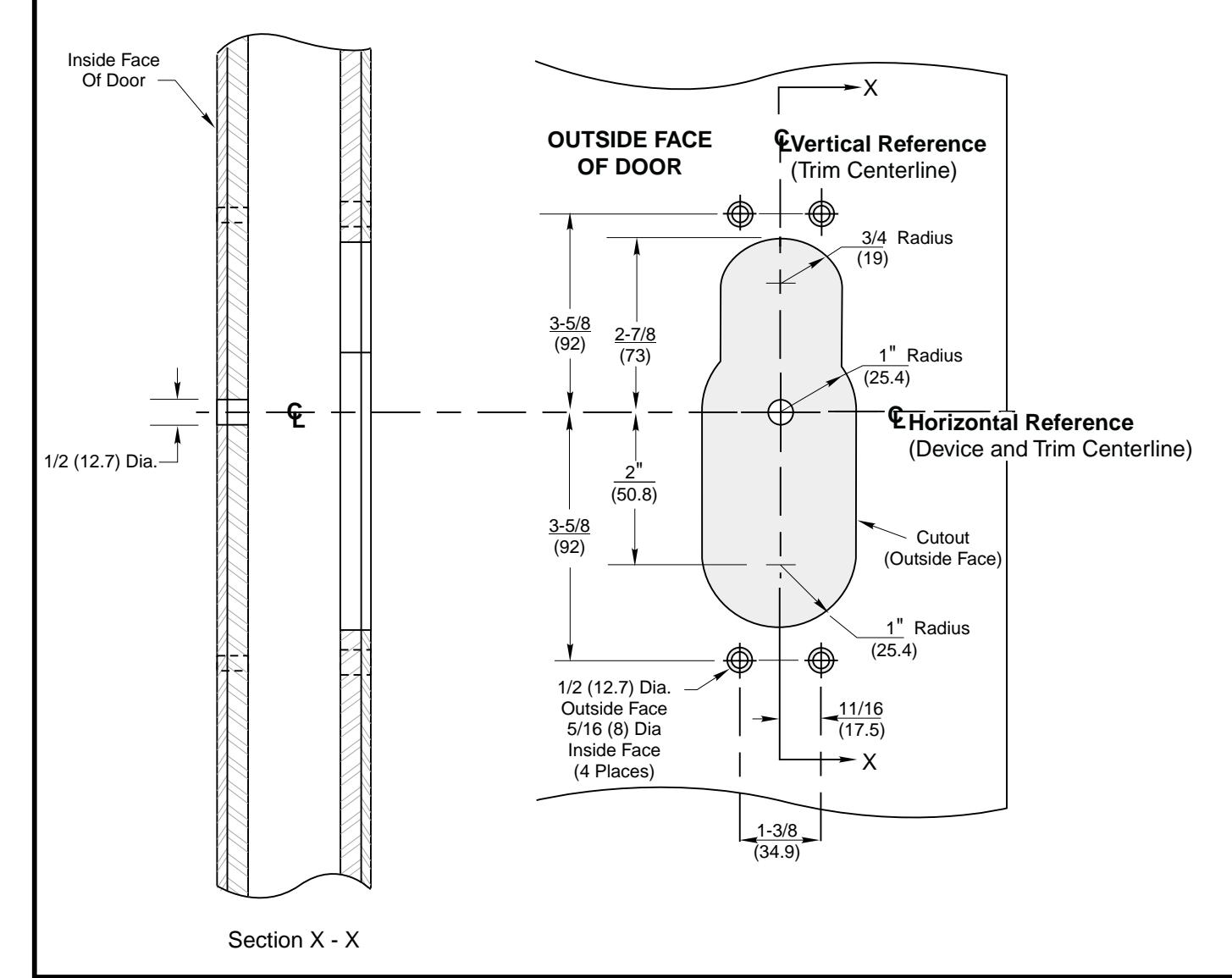 Corbin Russwin 755, 759, 955, and 959 Trim for ED5200, ED5400, ED5800 Wide Stile Rim, SecureBolt, CVR, SVR Metal…_T30819 imag
