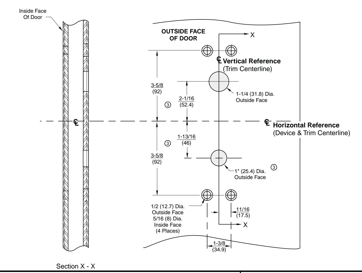 Corbin Russwin 7M55,7M57,9M55 & 9M57 Trim Metal Template_T30829 diagram on page 1
