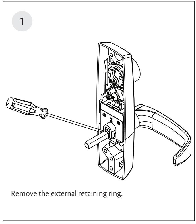 Corbin Russwin 800PT & 900PT Freewheeling Lever Handle with Exit Device Spindle Interaction for PED4000 and PED5…_FM606 image