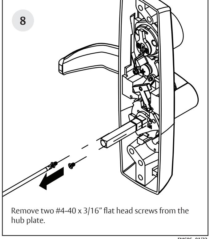 Corbin Russwin 800PT & 900PT Freewheeling Lever Handle with Exit Device Spindle Interaction for PED4000 and PED5…_FM606 image