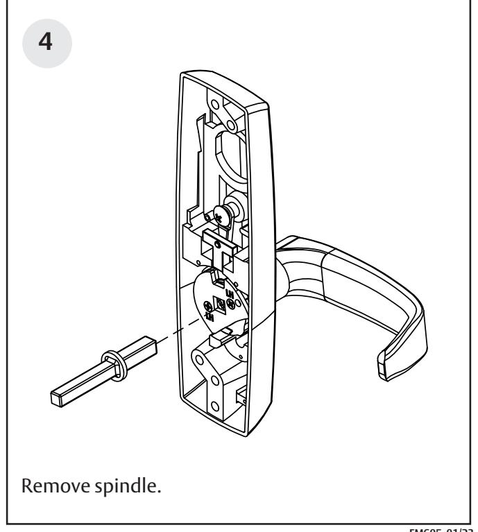 Corbin Russwin 800PT & 900PT Lever Handle with Exit Trim Spindle Interaction for PED4000 and PED5000 Series Narr…_FM605 image