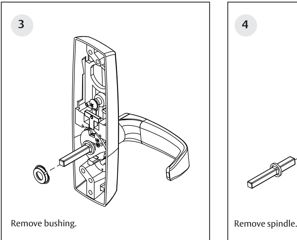 Corbin Russwin 800PT & 900PT Lever Handle with Exit Trim Spindle Interaction for PED4000 and PED5000 Series Narr…_FM605 image