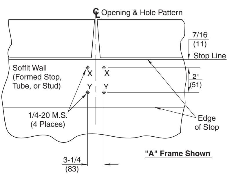 Corbin Russwin 907(A), 907BKM, 908(A), 908BKM, 910, and 910KM Mullions for Exit Devices Template_T31074 diagram on page 1