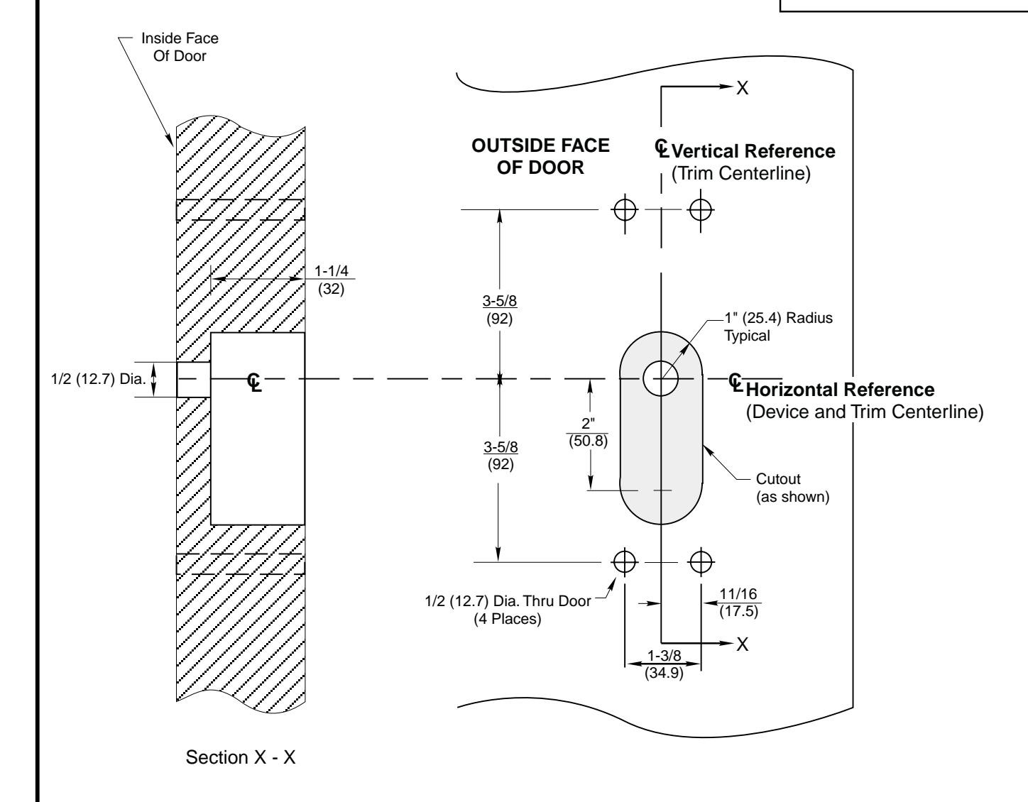 Corbin Russwin 910 Trim for ED5200, ED5400, ED5800 Wide Stile Rim, SecureBolt, CVR, SVR Wood or Composite Door T…_T30953 imag