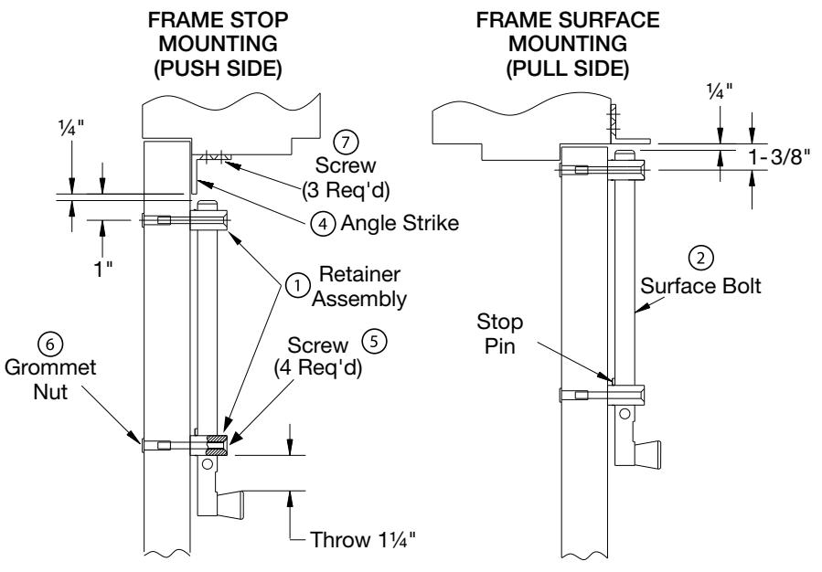 Corbin Russwin 988, 988CR, 988Y Surface Bolt Installation Instructions_MEMN8B image on page 1