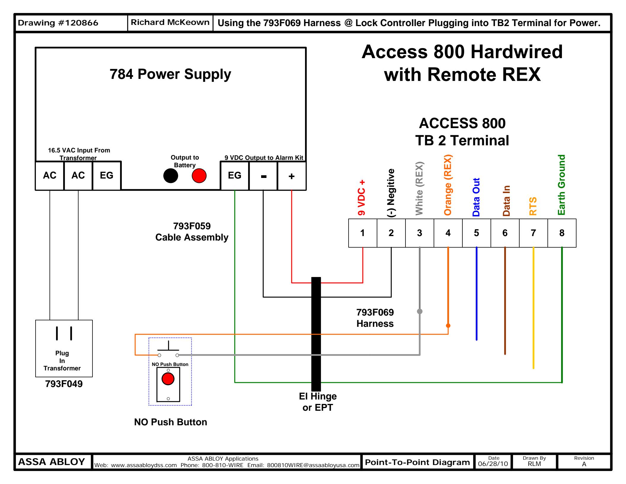 Corbin Russwin Access 800 Hardwired with Remote RX Wiring Diagram diagram on page 1