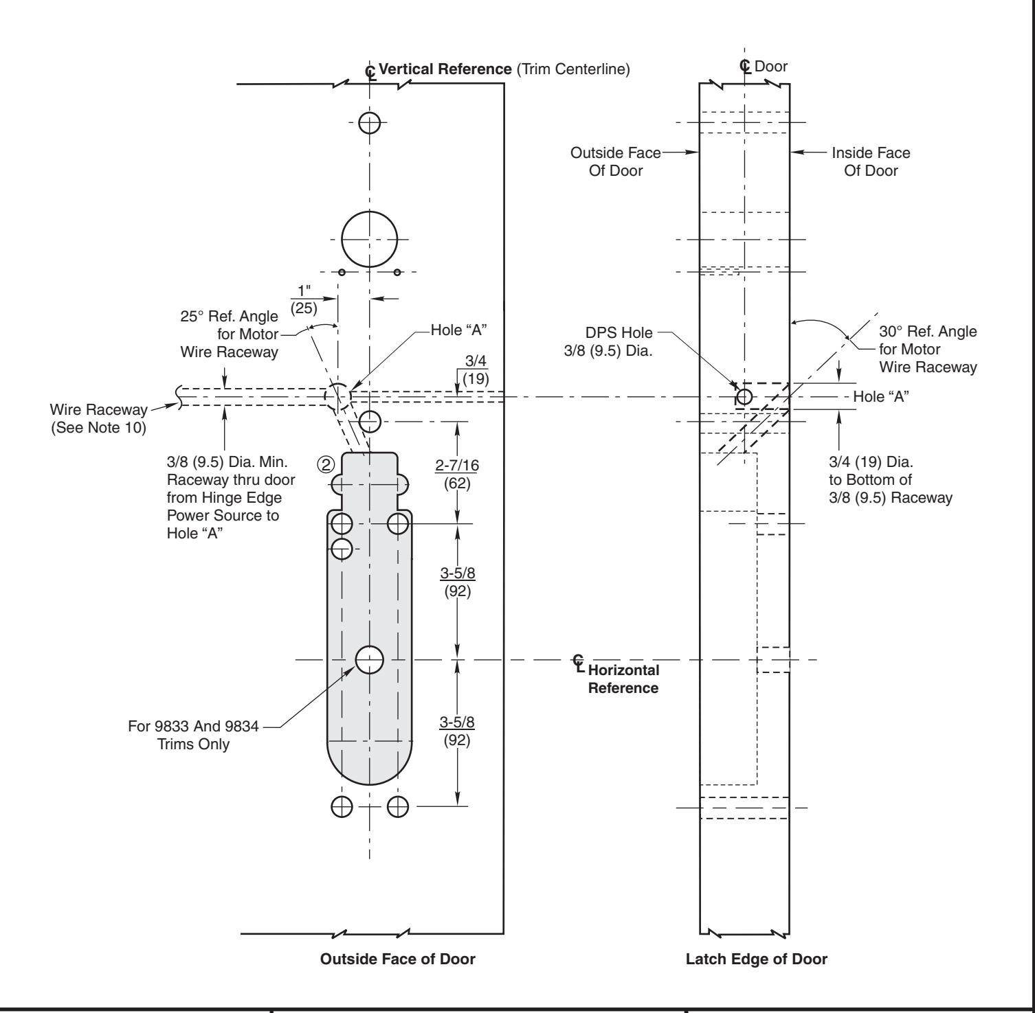 Corbin Russwin Access 800 TCW1 Trim Template_T31181 diagram on page 2