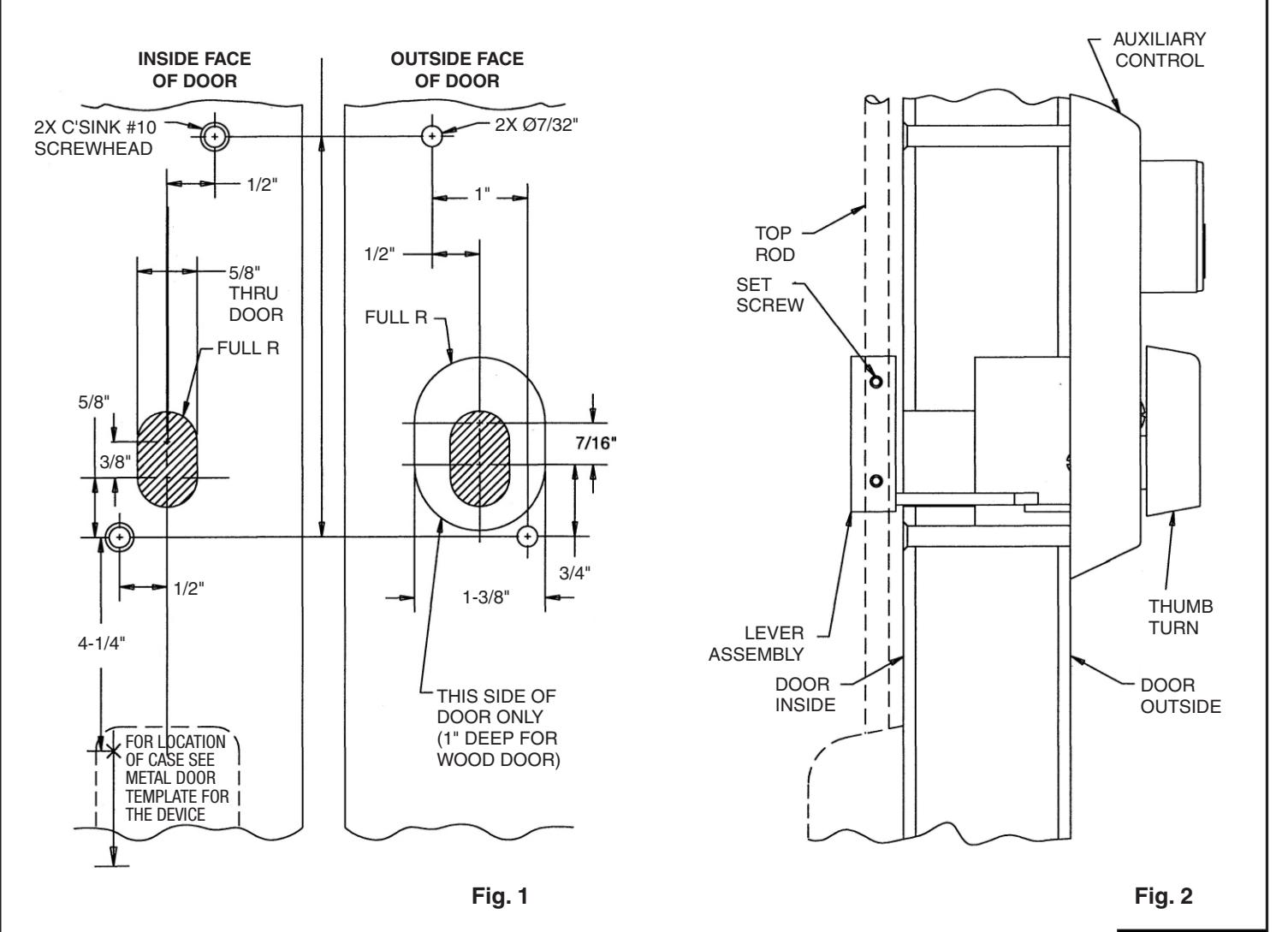 Corbin Russwin Auxiliary Control 3357T Exit Devices Installation Instructions diagram on page 1