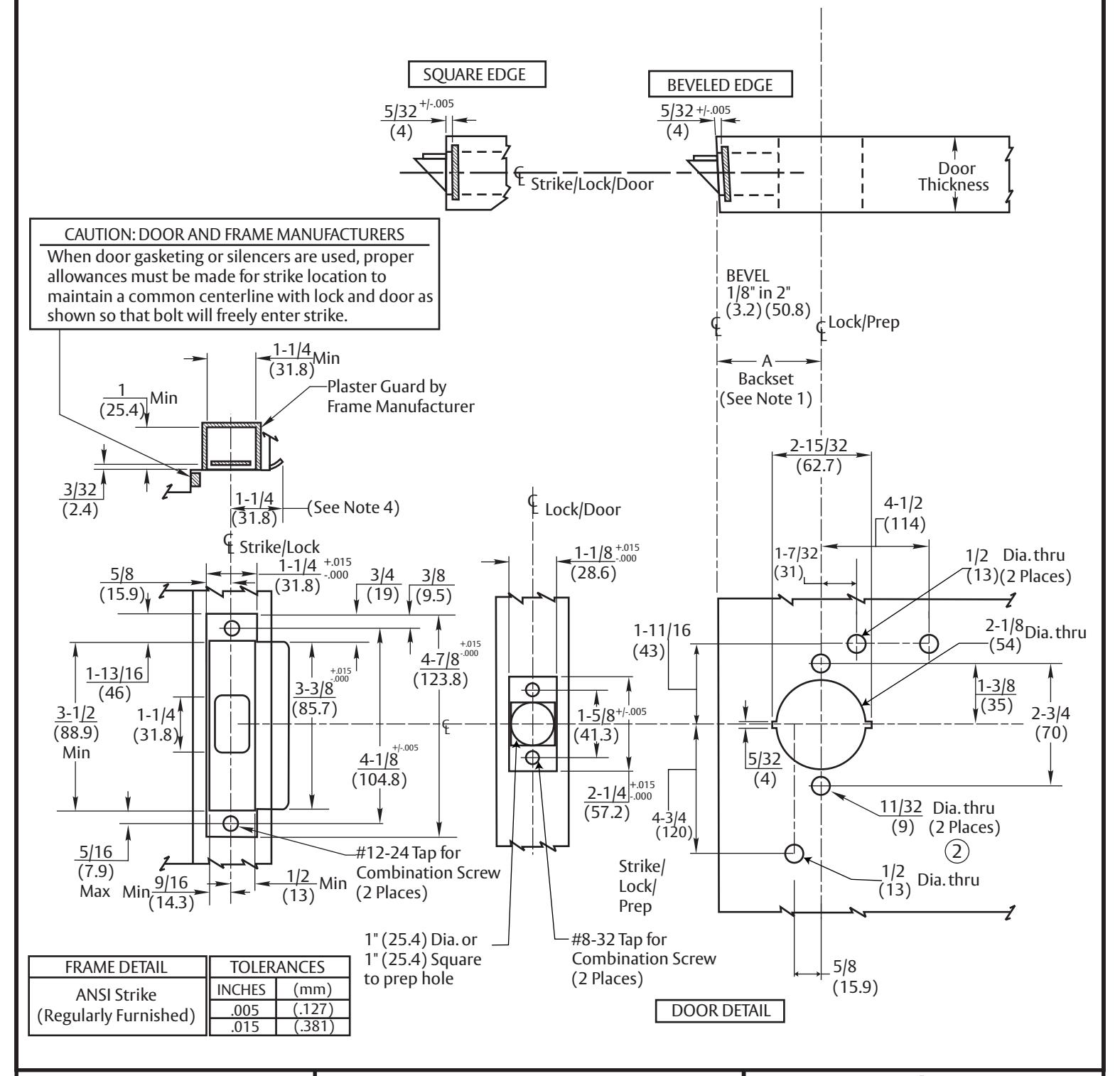 Corbin Russwin BHSS Trim for CLX3300 Series Template_T31261 diagram on page 1