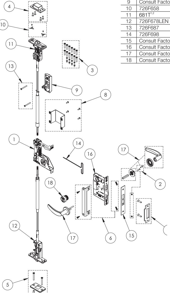 Corbin Russwin BL6600 and FE6600 Series Multi-Point Lock Parts Manual_45499 image on page 3