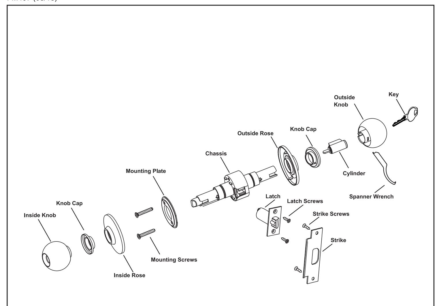 Corbin Russwin CK4300 Series Cylindrical Locks Installation Instructions_FM407 image on page 1