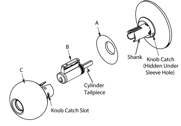 Corbin Russwin CK4800 Series Cylindrical Locks Installation Instructions_FM640 diagram on page 2