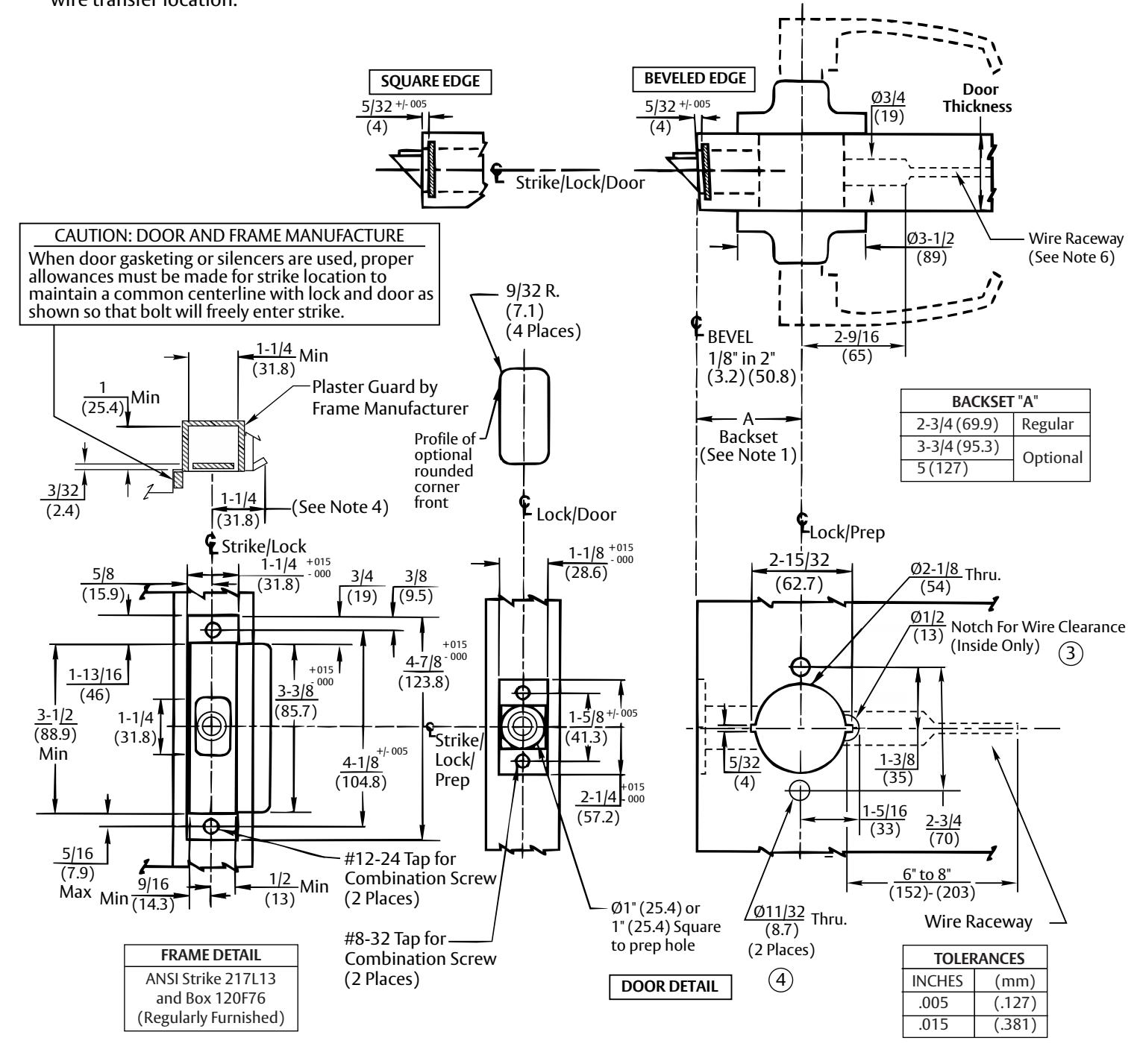 Corbin Russwin CL33900 and CLX33900 Series Electrified Cylindrical Lockset Template_T30971 diagram on page 1