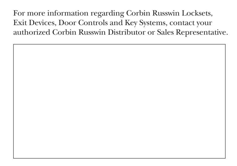 Corbin Russwin CL3900 Series Cylindrical Lock Catalog_45037 image on page 12