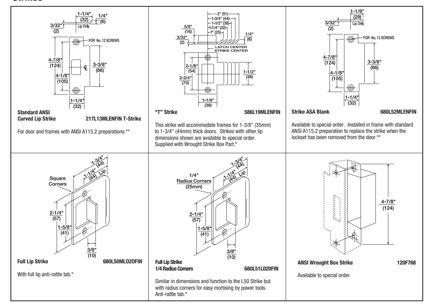Corbin Russwin CL3900 Series Cylindrical Lock Catalog_45037 diagram on page 7