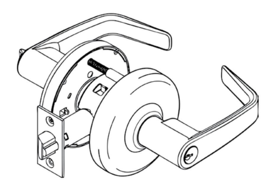 Corbin Russwin Cylindrical Lockset CL3500 Series Key In Lever Installation Instructions image on page 1