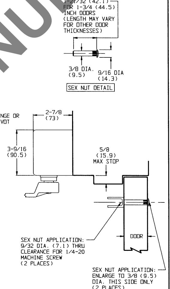 Corbin Russwin DC26900 Series DC26920 Electromechanical Surface Door Closers Top Jamb Mounting Template_T30534 diagram on pag