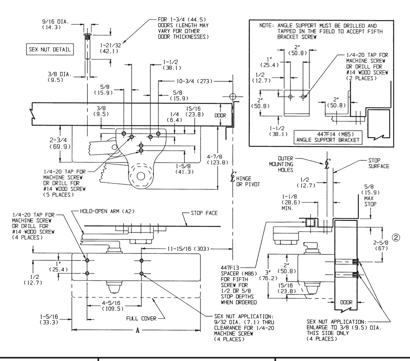Corbin Russwin DC3000 Series DC3210 Surface Door Closers with A2 Heavy Duty Hold Open Arm Parallel Arm Mounting …_T30618 diag