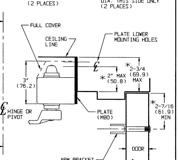 Corbin Russwin DC3000 Series DC3220 Surface Door Closers Top Jamb Mounting 188F65 Plate Template_T30622 diagram on page 1
