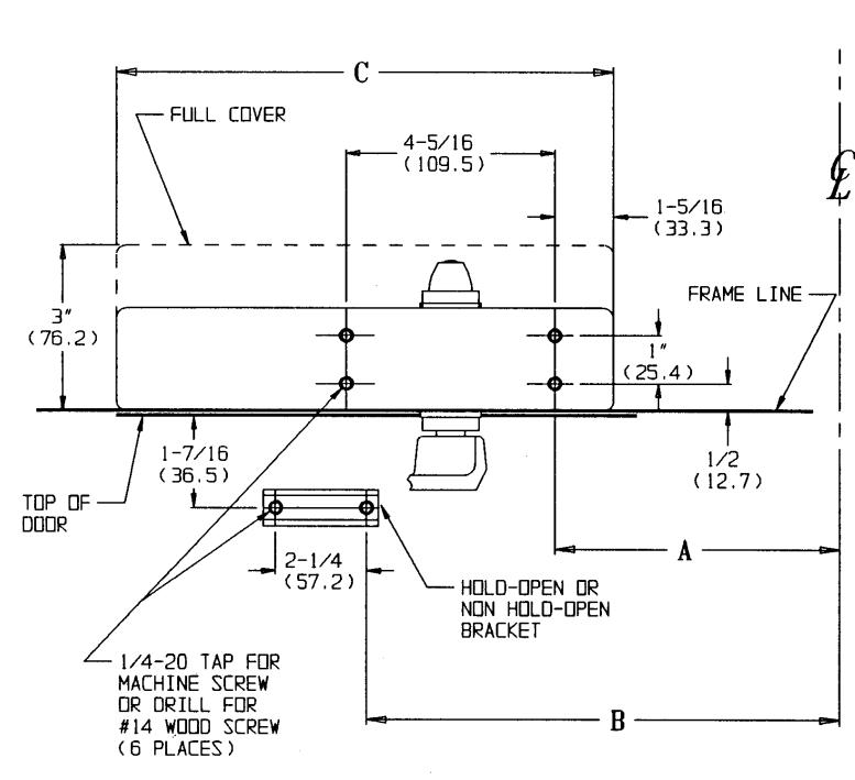 Corbin Russwin DC3000 Series DC3220 Surface Door Closers Top Jamb Mounting Template_T30621 diagram on page 1