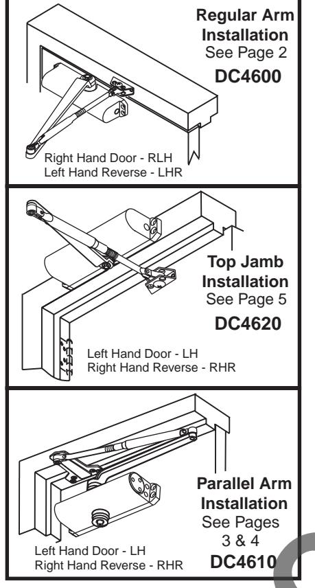 Corbin Russwin DC4600 Series Door Closer Discontinued Installation Instructions_80-9340-1010-152 diagram on page 1