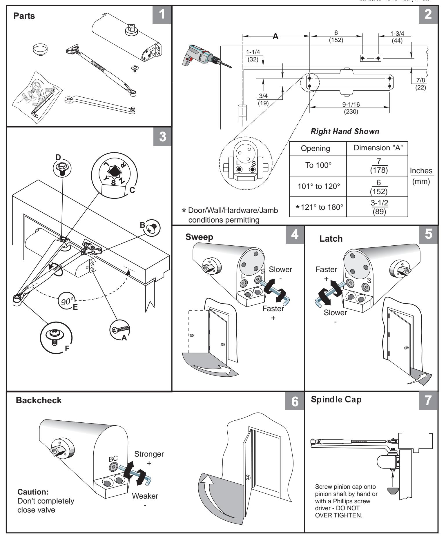 Corbin Russwin DC4600 Series Door Closer Discontinued Installation Instructions_80-9340-1010-152 diagram on page 2
