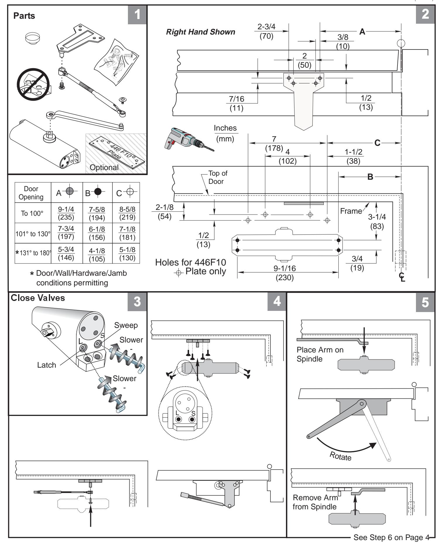 Corbin Russwin DC4600 Series Door Closer Discontinued Installation Instructions_80-9340-1010-152 diagram on page 3