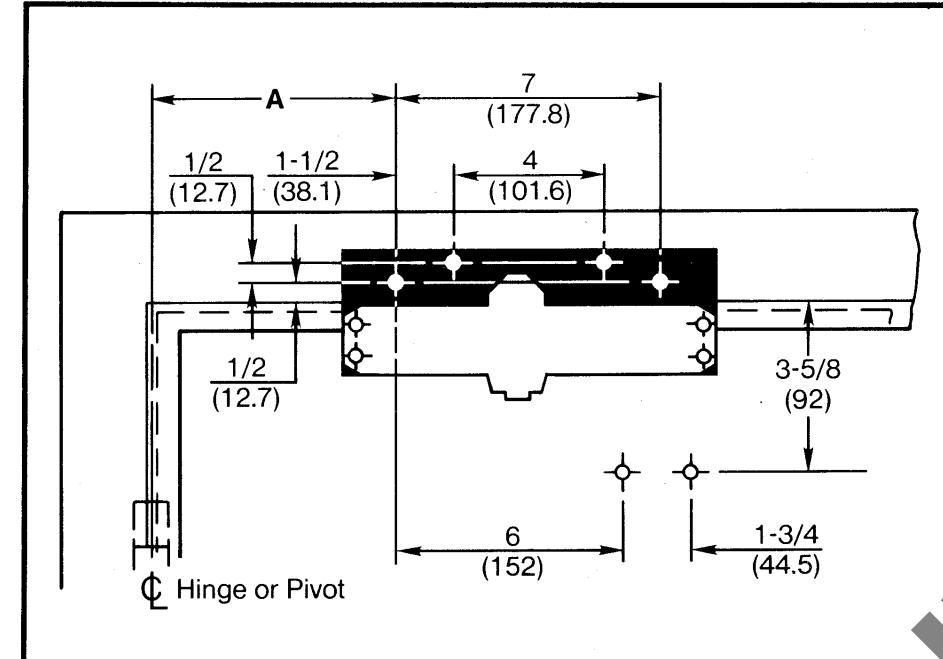 Corbin Russwin DC4600 Series Plate Mounting Template_T30669 diagram on page 1