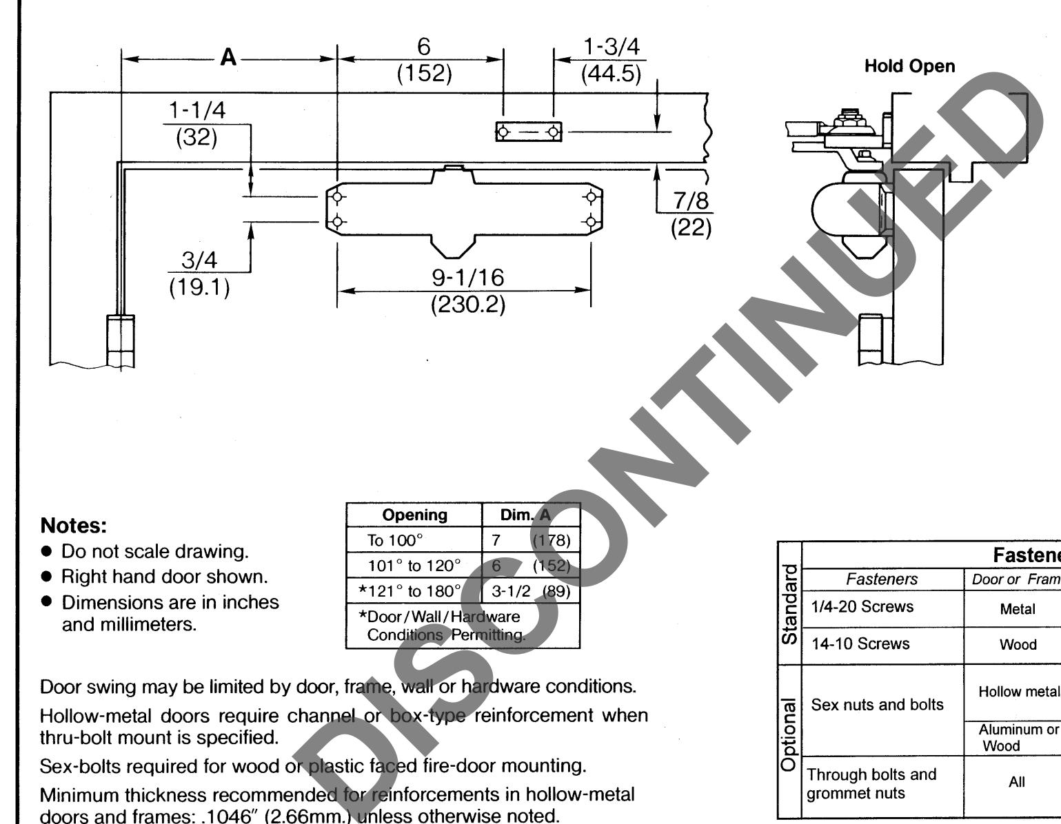 Corbin Russwin DC4600 Series Regular Template_T30666 diagram on page 1