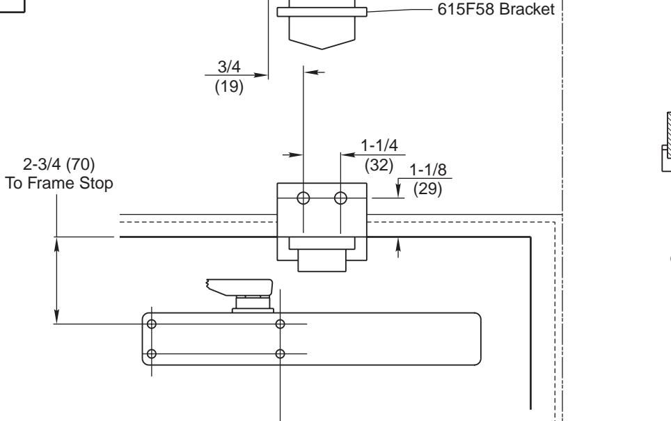 Corbin Russwin DC6000 Series DC6210 Surface Door Closer with A11, A12 Arms Push Side Mounting 615F59 Kit and 615…_T31033 diag