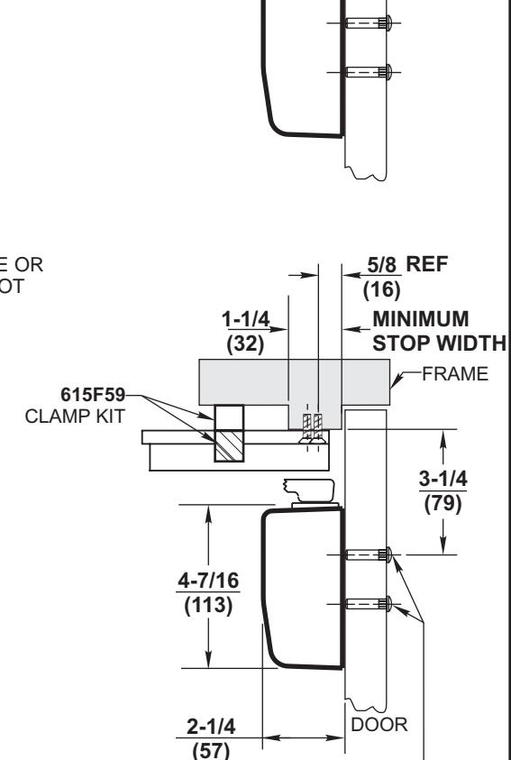 Corbin Russwin DC8000 Series DC8210 Surface Door Closer with A11, A12 Arms Parallel Arm Mounting 615F59 Kit Temp…_T31062 diag