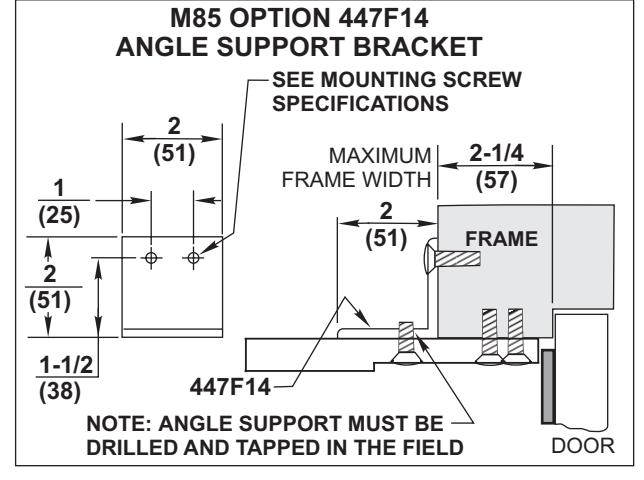 Corbin Russwin DC8000 Series DC8210 Surface Door Closer with A14 Arm Parallel Arm Mounting 754F25 Plate Template_T31066 diagr