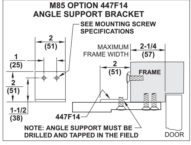 Corbin Russwin DC8000 Series DC8210 Surface Door Closer with A14 Arm Parallel Arm Mounting Template_T31065 diagram on page 1