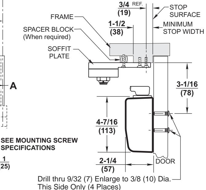Corbin Russwin DC8000 Series DC8210 Surface Door Closer with A14 Arm Parallel Arm Mounting Template_T31065 diagram on page 1