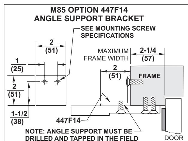 Corbin Russwin DC8000 Series DC8210 Surface Door Closer with A3 Arm Parallel Arm Mounting 754F25 Plate Template_T31056 diagra