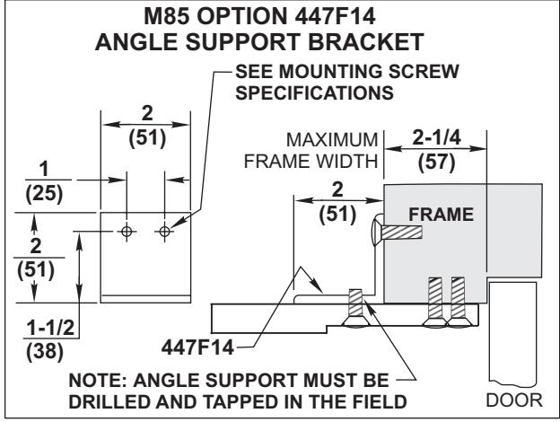 Corbin Russwin DC8000 Series DC8210 Surface Door Closer with A3 Arm Parallel Arm Mounting Template_T31055 diagram on page 1
