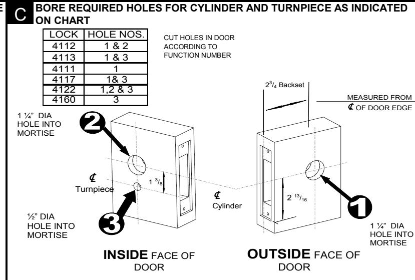 Corbin Russwin DL4100 Series Installation Instructions diagram on page 1