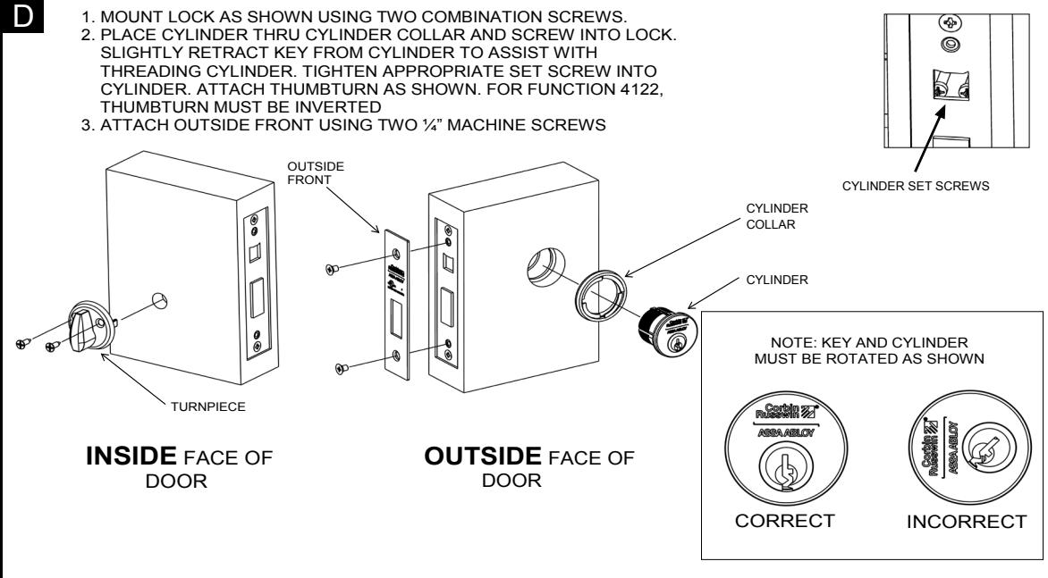 Corbin Russwin DL4100 Series Installation Instructions diagram on page 1