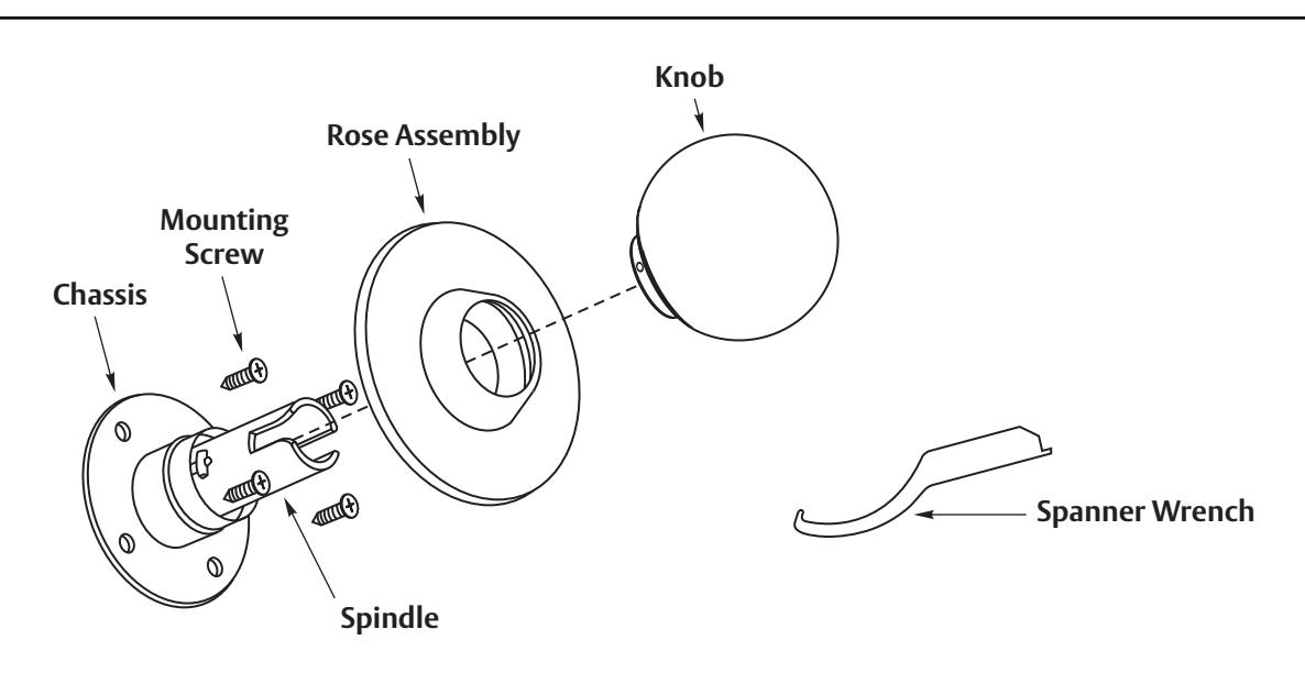 Corbin Russwin Dummy Trim Knob Lock CK4300 Series Installation Instructions diagram on page 1