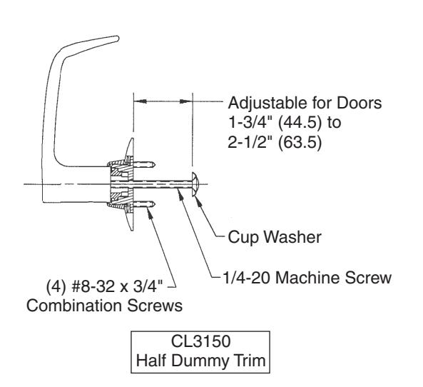 Corbin Russwin Dummy Trim for CL3100 Series 50 and 70 Functions Template_T31194 image on page 1