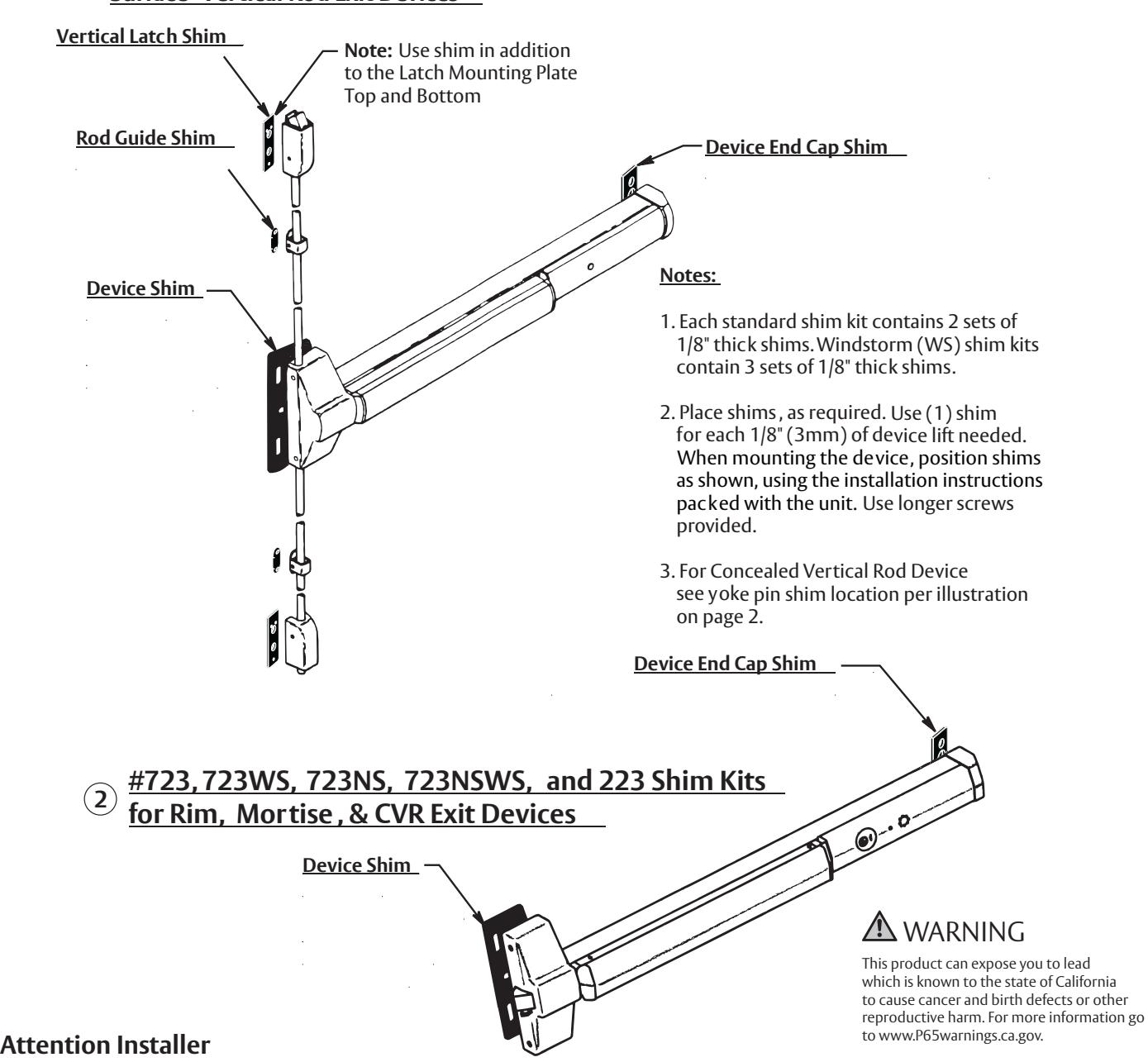 Corbin Russwin ED2000 Series and ASSA ABLOY ACCENTRA 1800, 2100 & 7000 Series Installation Instructions_MEMN18 diagram on pag