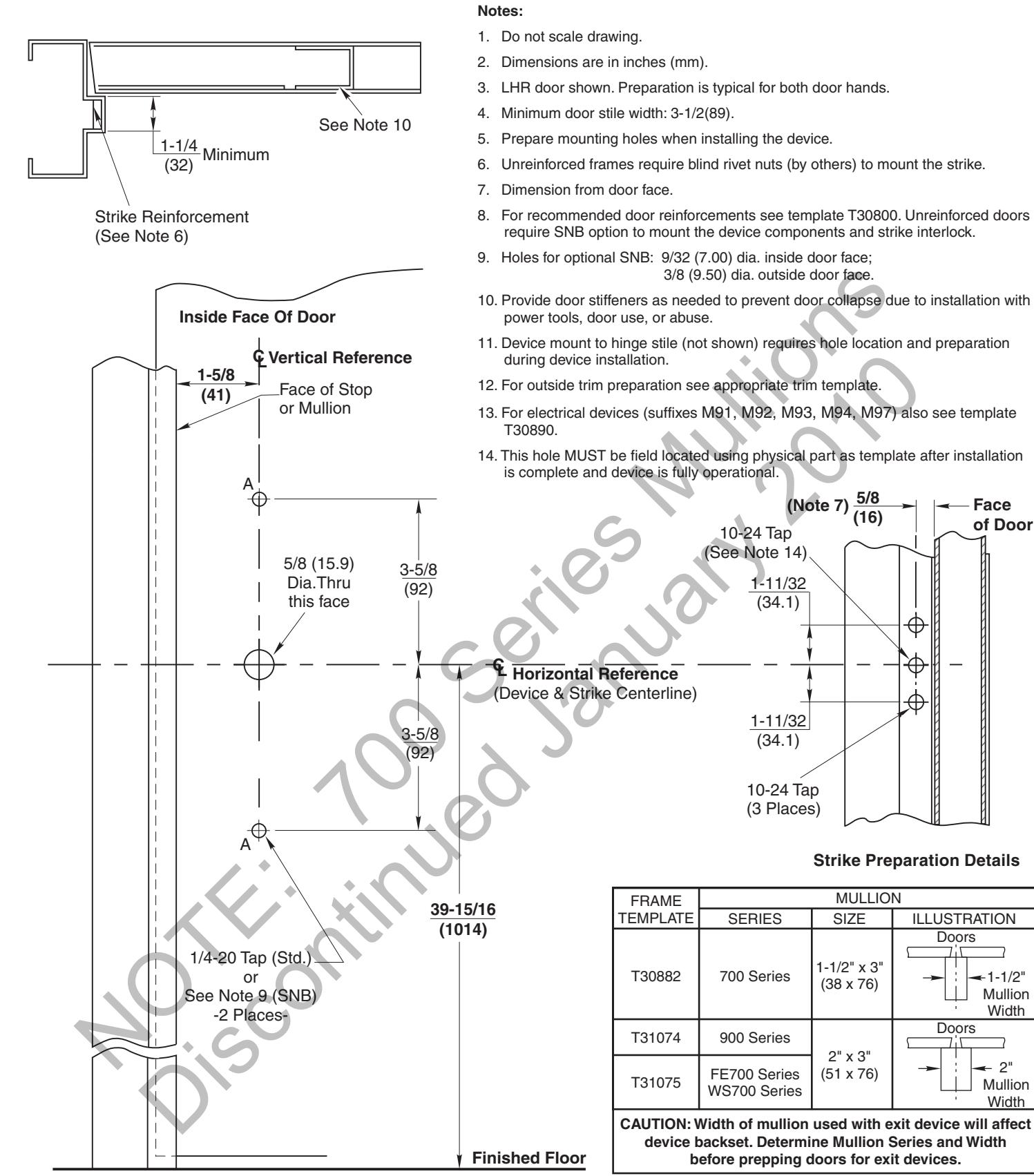 Corbin Russwin ED4200M Narrow Stile Rim Narrow EscutcheonTrim 650F308 Strike Metal Door and Frame or Mullion Tem…_T31159 diag