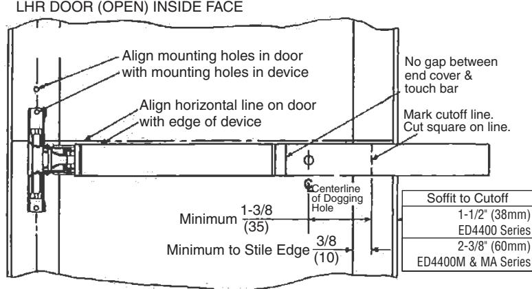 Corbin Russwin ED4400 Series Surface Vertical Rod Installation Instructions diagram on page 4