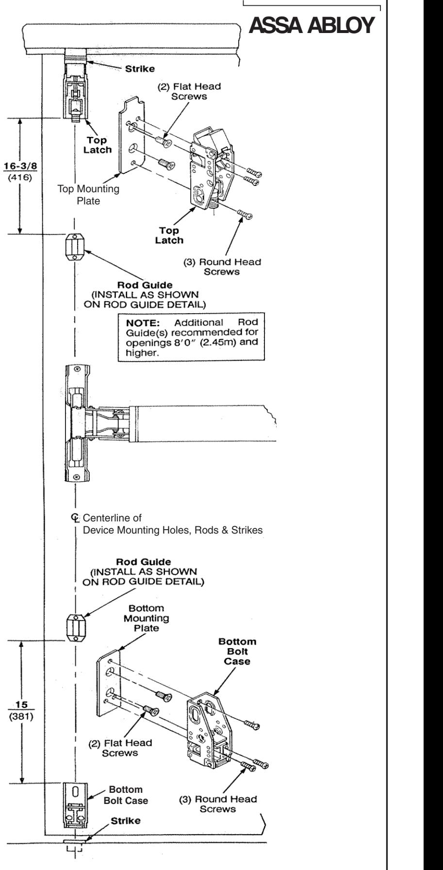 Corbin Russwin ED4400 Series Surface Vertical Rod Installation Instructions image on page 5