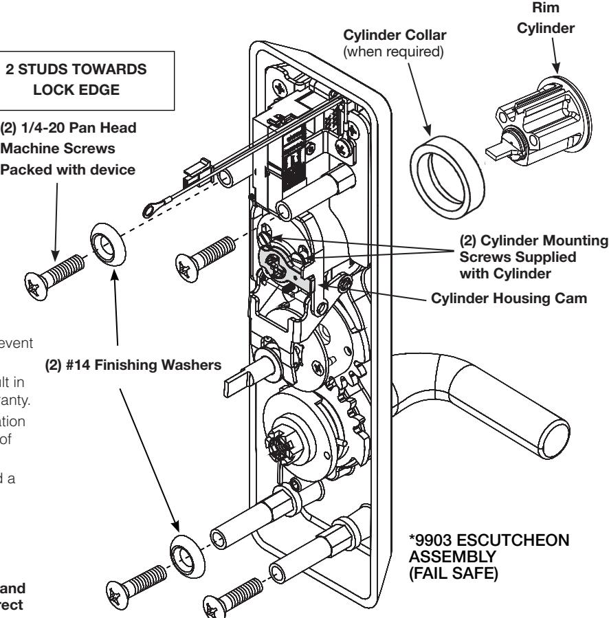 Corbin Russwin ED5000 Series 9903 and 9905 Trim Installation Instructions diagram on page 1