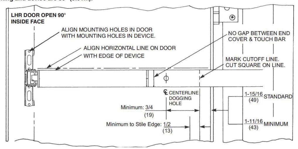 Corbin Russwin ED5000 Series ED5600(A) Wide Stile Mortise Installation Instructions_FM168 image on page 5