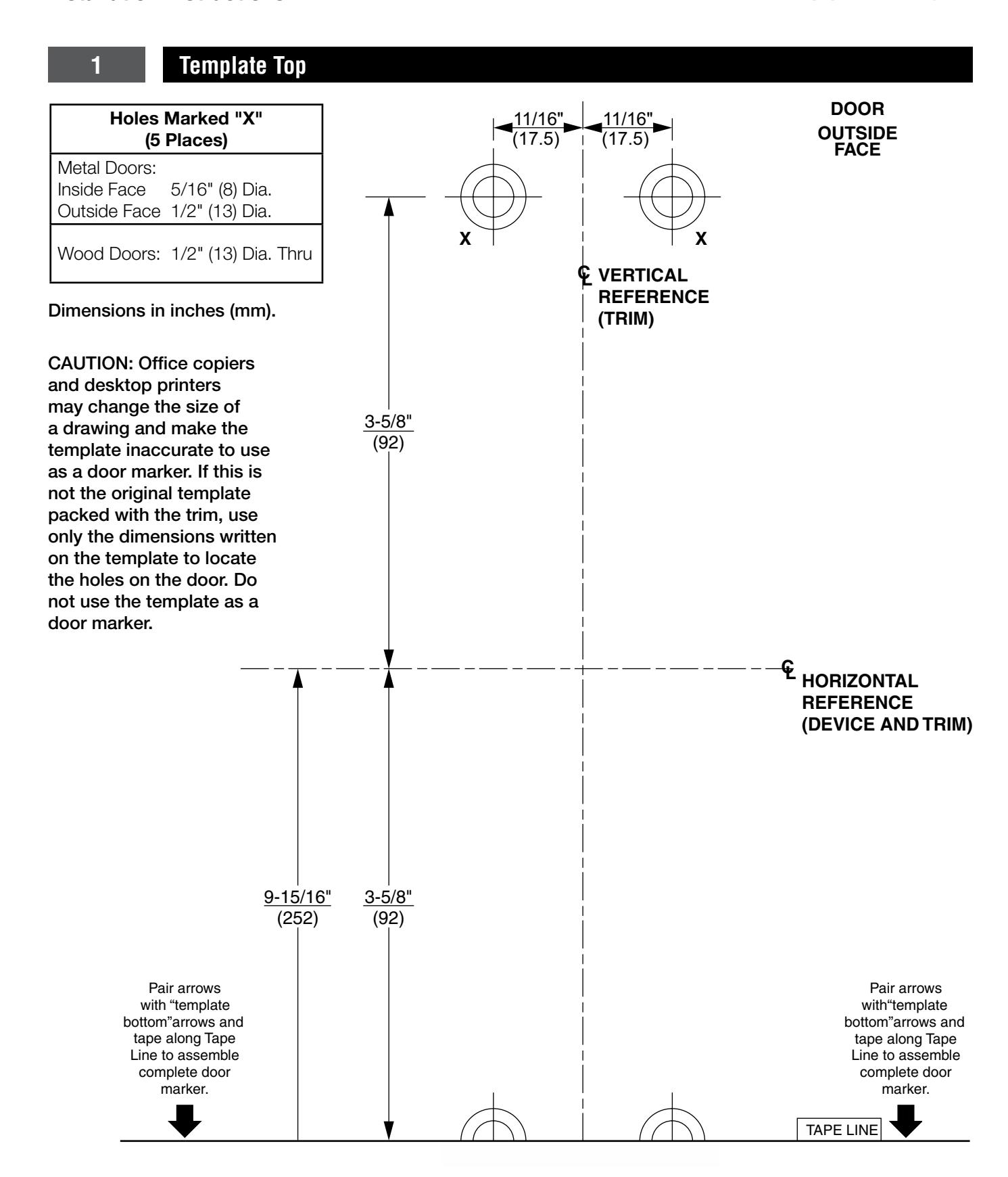 Corbin Russwin ED5000 Series TH950 Trim Installation Instructions diagram on page 2