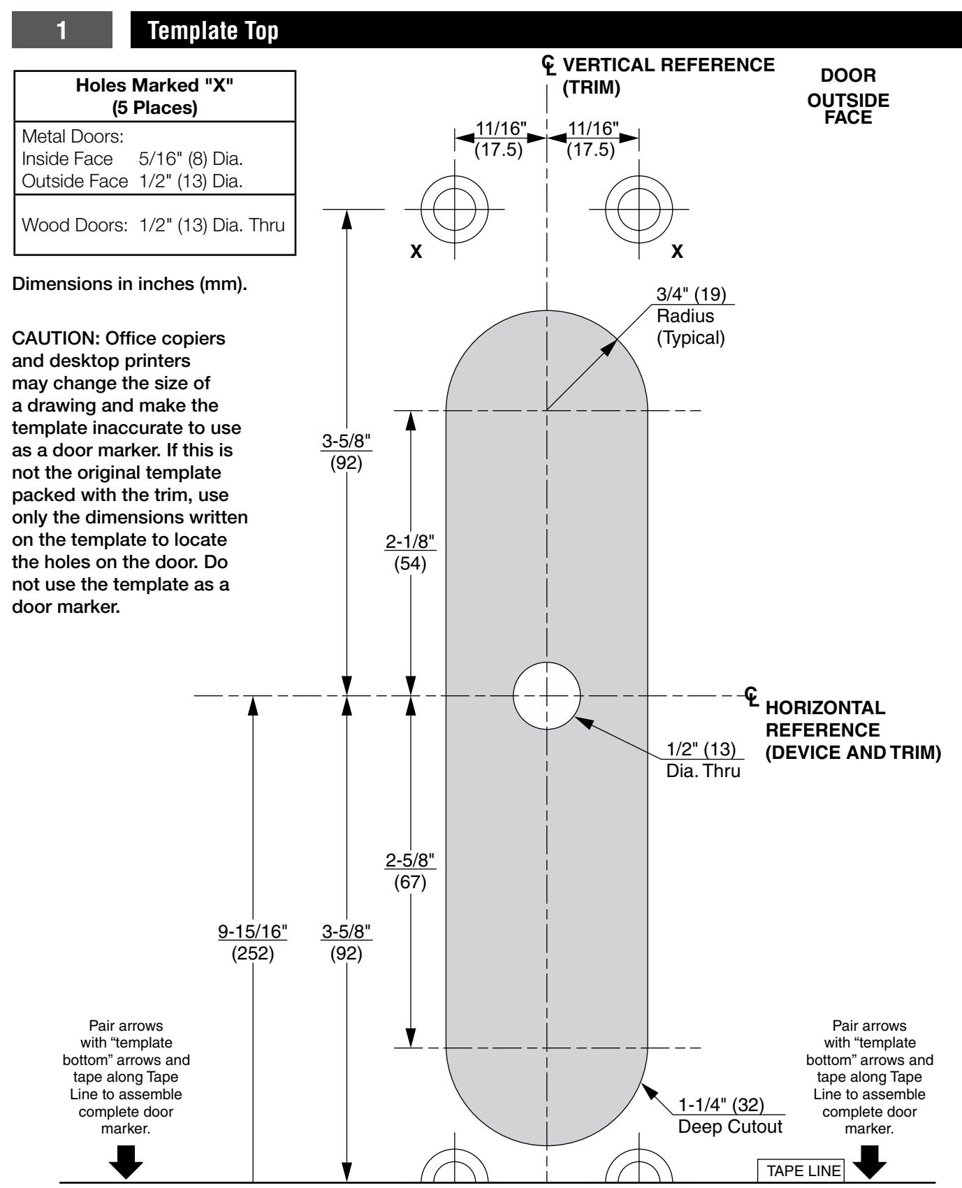 Corbin Russwin ED5000 Series TH955 and TH959 Trim Installation Instructions diagram on page 2